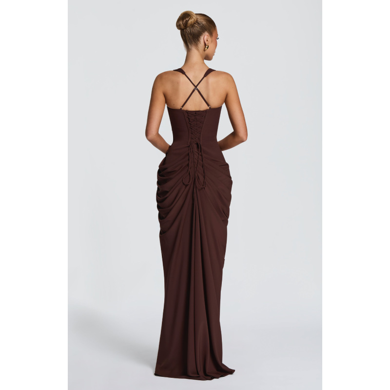 Vestido longo modelador com co - Corset Waist Cinch avaliação e preço